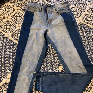 Multi color high rise jeans